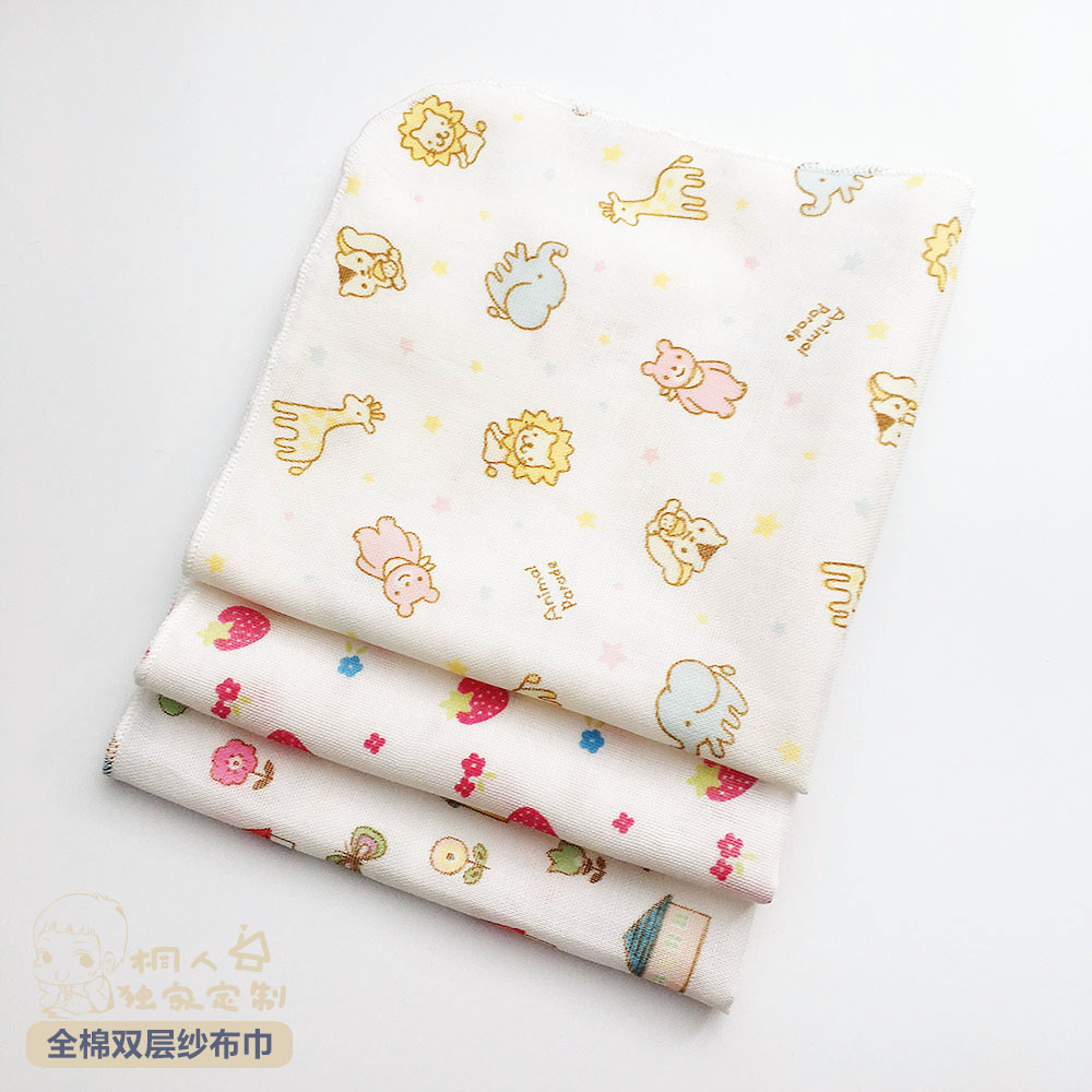 Tung people handmade homemade non-fluorescent agent full cotton double layer gauze square towel wash face towels towel handkerchief 10 pieces