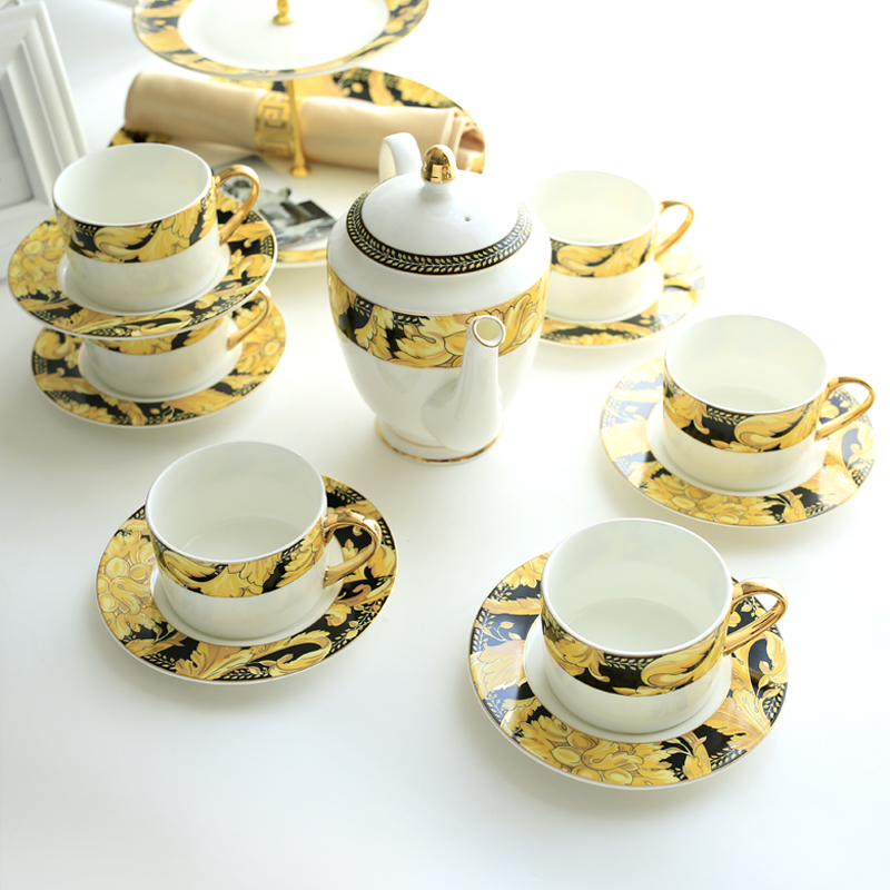 Bone Porcelain Afternoon Tea Set Group Household Coffee Cup Ceramic Flower Cup Small Luxury Coffee Cup