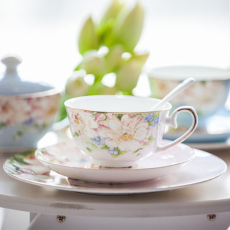 Eurostyle Minimalist Bone Porcelain Coffee Cup Suit Home Afternoon Tea Cup Creative Ceramic Coffee Kit