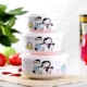 Xương sứ hộp cơm trưa lò vi sóng hộp ăn trưa hộp tươi bát sứ hộp cơm ba mảnh có nắp đậy - Hộp cơm điện sưởi ấm hộp cơm cắm điện 3 tầng