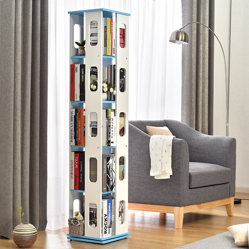 Rotating bookshelf landing simple modern bookcase simple children students creative multi-layer large-capacity shelf