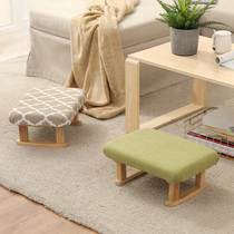 Stool creative adult sofa stool low stool household solid wood square stool fashion fabric living room changing shoe stool small stool