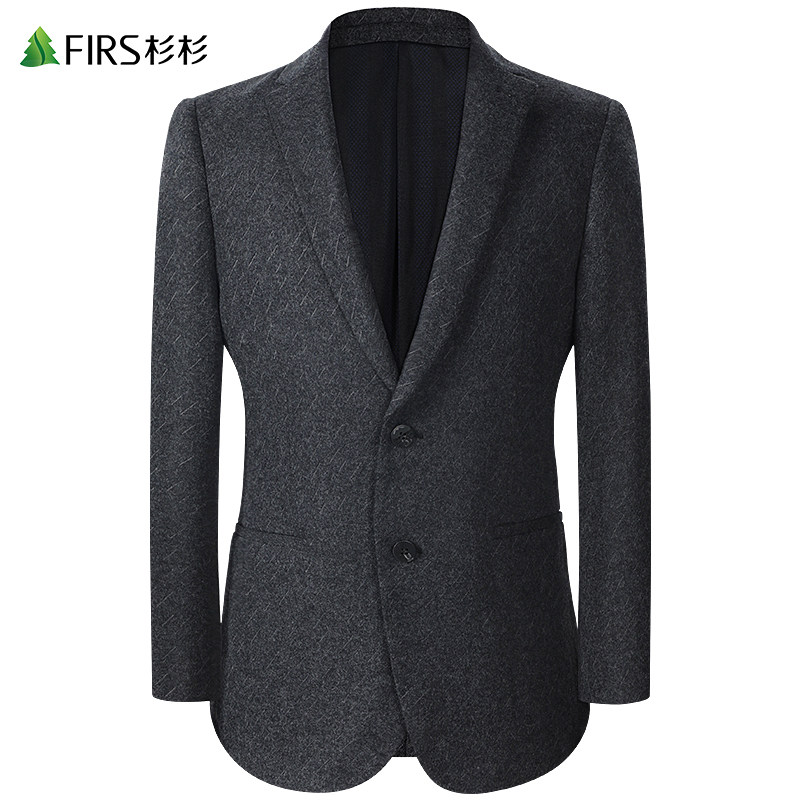 (with cotton wool) cedar men's clothing men's 2023 autumn and winter new business casual texture Single West jacket-Taobao