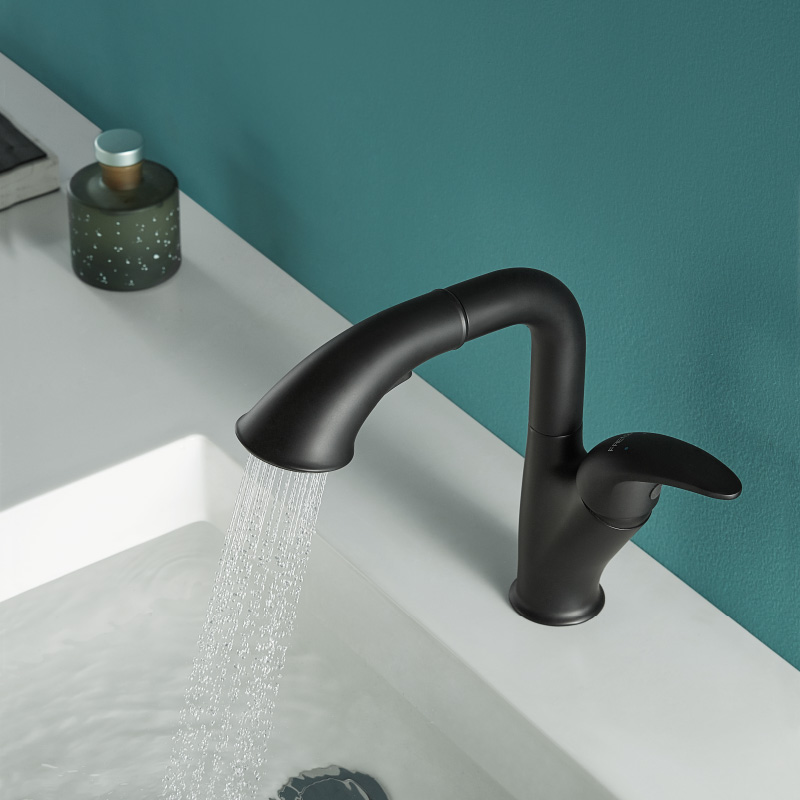 Faenza bathroom faucet home black silver single hole pull hot and cold wash basin bathroom cabinet toilet