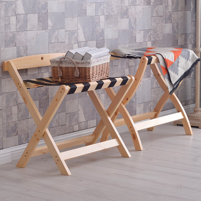 Shelf floor folding guest bedroom Bedroom Solid Wood Room Luggage containing shelving shelf-Taobao in hotel luggage rack