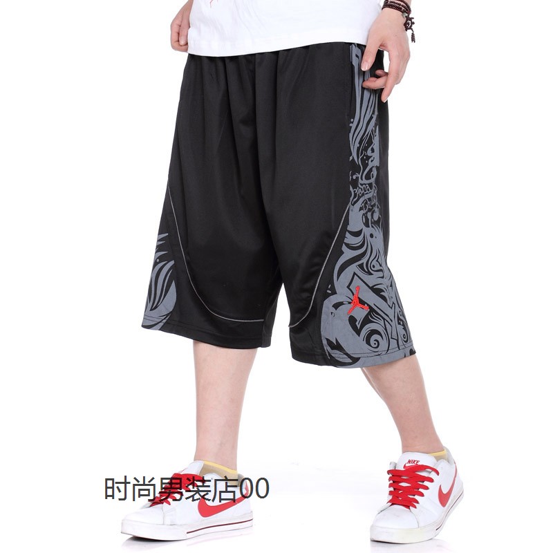 Quần bóng rổ NBA cắt quần quần thể thao nam cộng với chất béo cực lớn kích thước quá khổ quần hip hop đường phố 3 chân 5 eo quần short thể thao nam