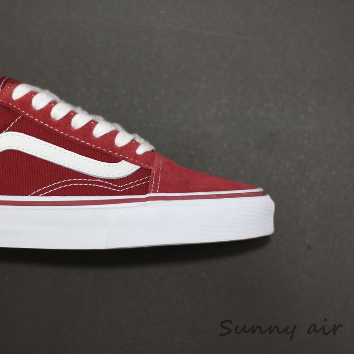 [Điểm nắng] Giày cổ điển màu đỏ cổ điển Vans Old Skool nam thấp và nữ giày thể thao adidas