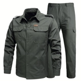 Мужской хлопковый летний камуфляжный износостойкий комбинезон, защита от ожогов, короткий рукав