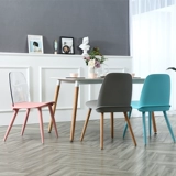 Hokeson Modern Минималистский прозрачный стул Домашний задний стул Книга тупые стул, кресло с красным стулом маленький альбом -тип белый обеденный стул