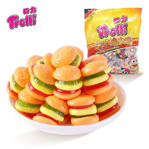 Trolli German Rouptburger, обернутый резиновый сахар, творческая сеть красная модель детской подарочной смесь и сочетание мягкой сахарной подарочной коробки