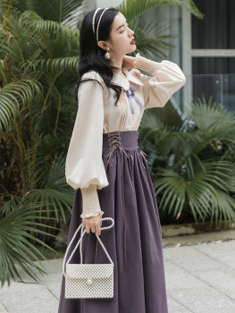 Sweet suit skirt high-end small dress temperament fashion skirt French two-piece suit spring and autumn new women