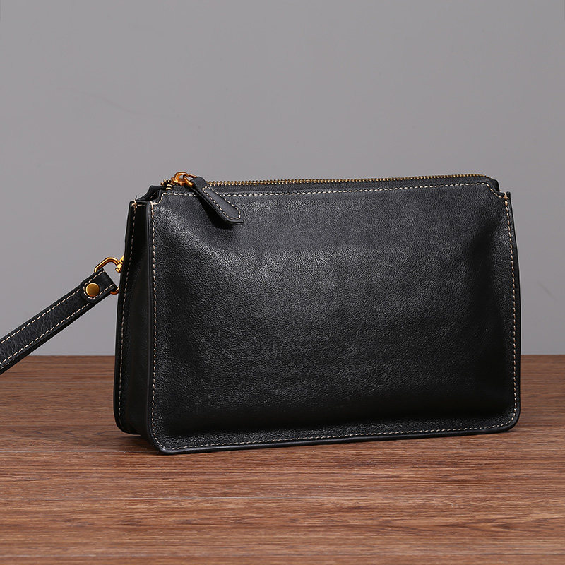 Jiucheng good product handbag men leather 2021 New Leisure Business Men's cowhide mobile phone bag large capacity clutch bag