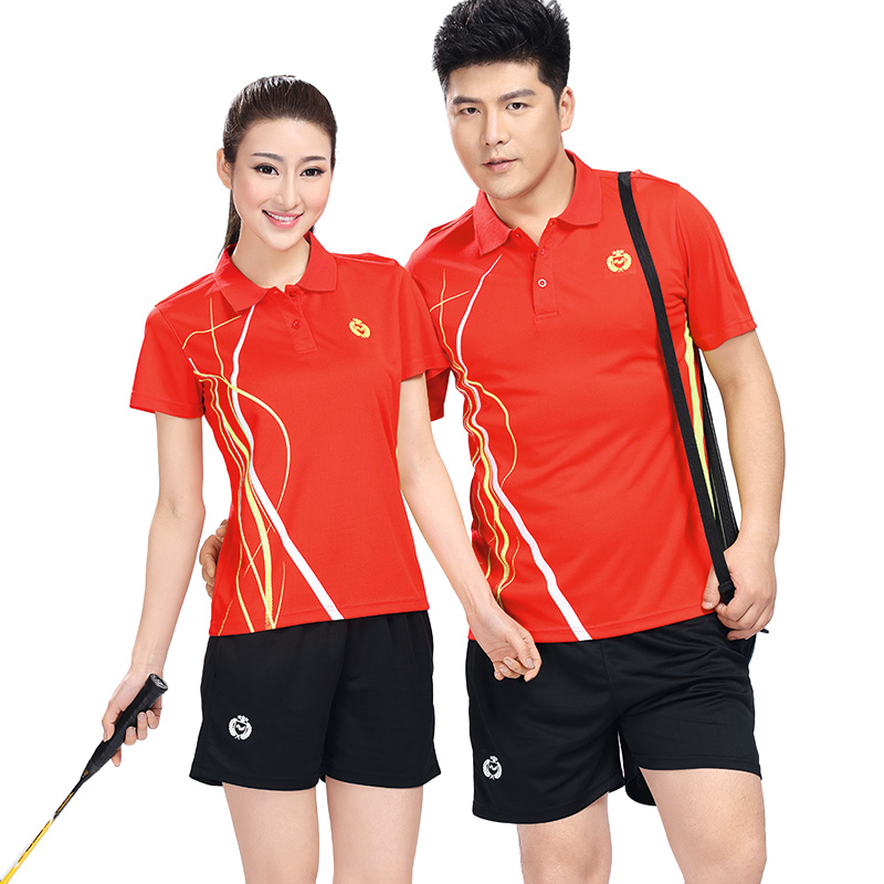 Tennis suit set men and women Couples badminton jersey table tennis T-shirt breathable sweating competition training sports short sleeves