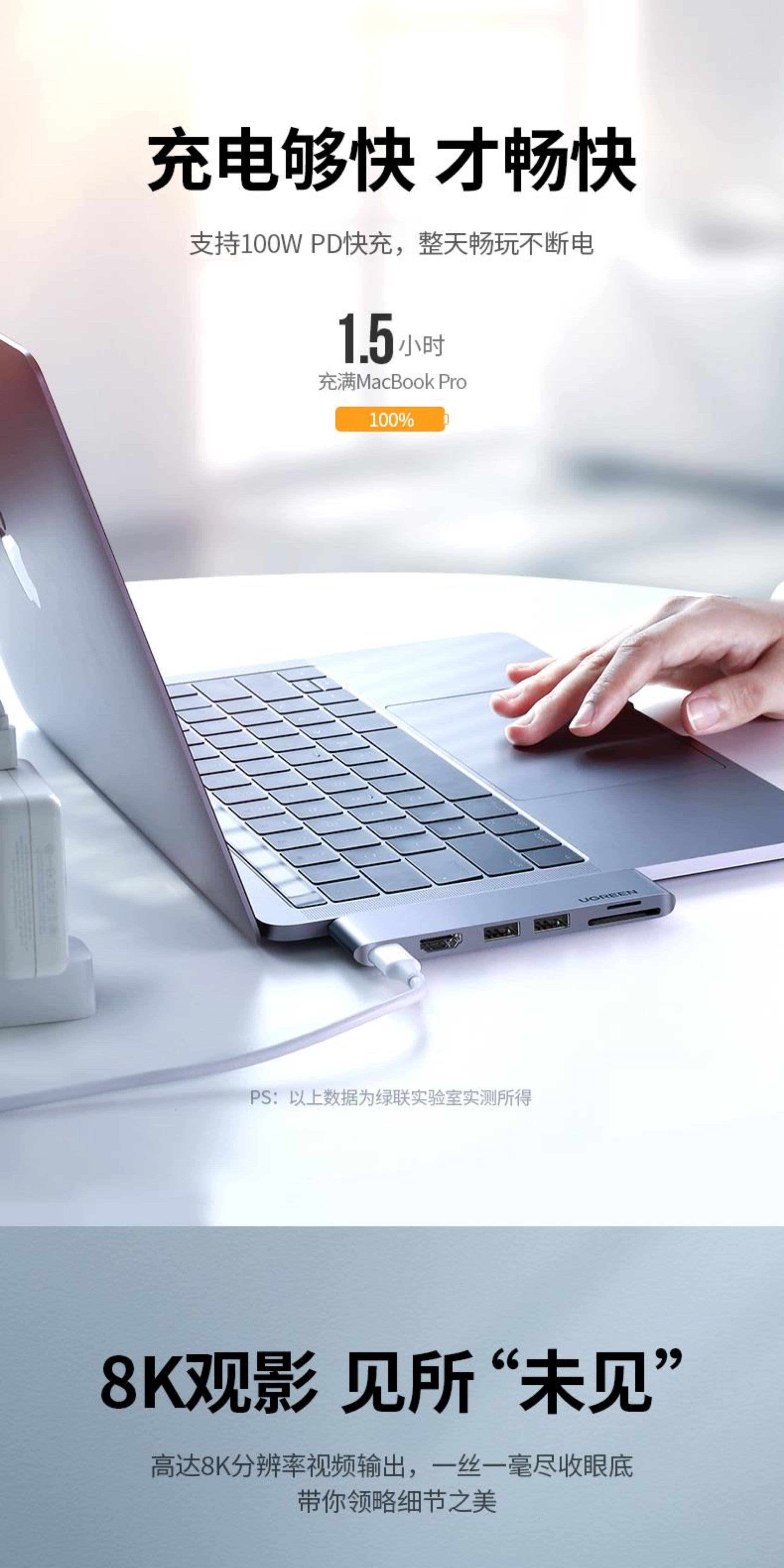 Tapc Usb 綠聯單雙type-c擴展塢拓展網卡usb雷電3hdmi投影配件轉換器TAPC|USB HUB/轉換器|ETMall東森購物網