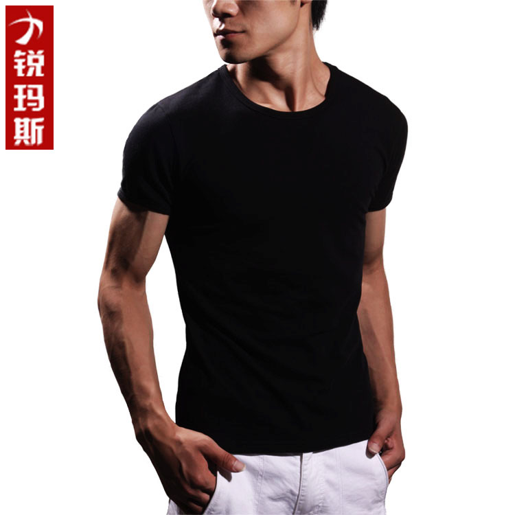 LREMARS male tight fit T-shirt Korean version pure cotton fitness round collar short sleeve 2101-1 men's pure cotton inner lap