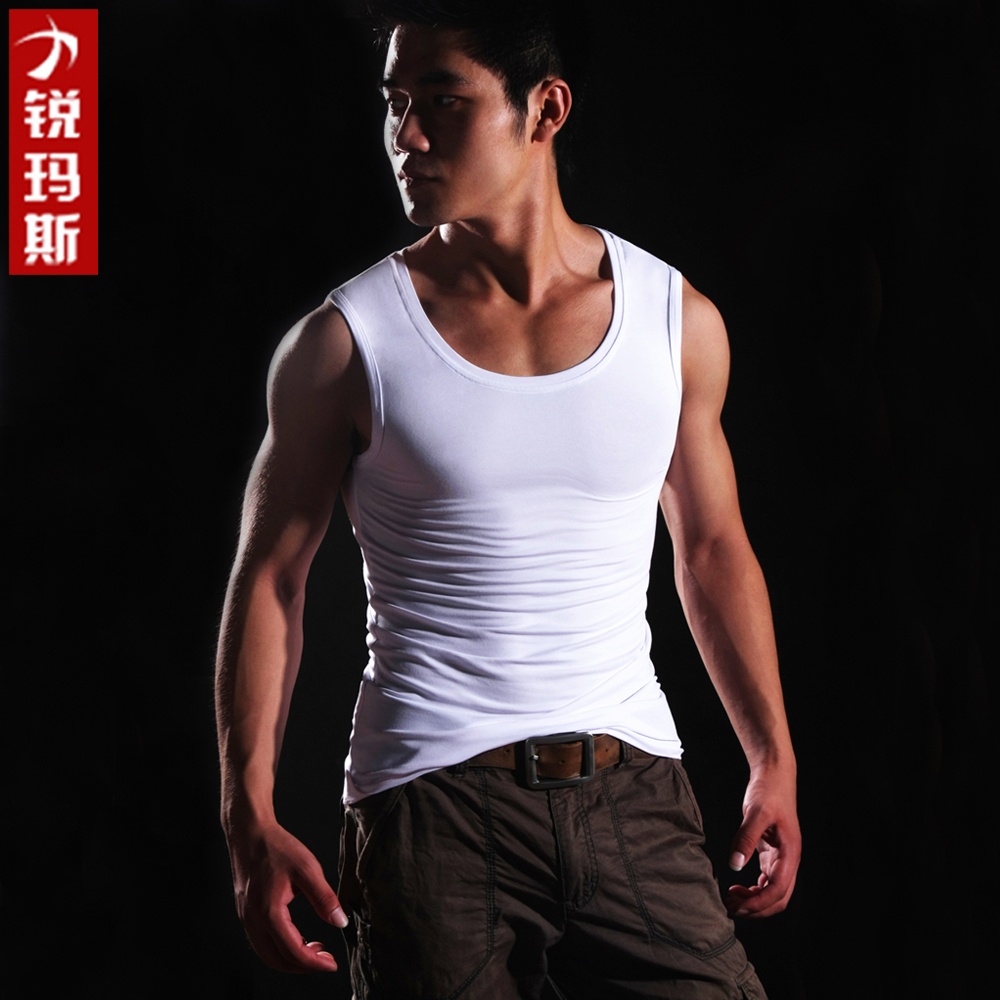 LREMARS Men Sweat Vest High Bounce Round Collar Breathable Tight Body Wide Shoulder Fitness Leka 02-5B High Bounce Vest