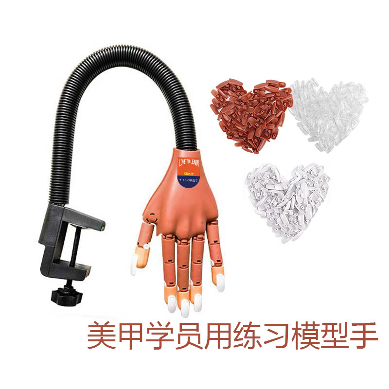 Movable Joint Nail Art Practice Prosthetic Hand, Bendable Hand Model, Robotic Hand, a Must-Have for Nail Art Training Students