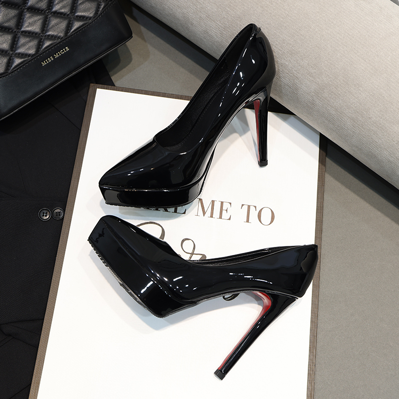 European and American 2026 New Spring Stiletto Pointed Toe Ultra-High Heels Sexy Nightclub Platform Shallow Mouth Women's Shoes Single Shoes European and American 2026 New Spring Stiletto Pointed Toe Ultra-High Heels Sexy Nightclub Platform Shallow Mouth Women's Shoes Single Shoes