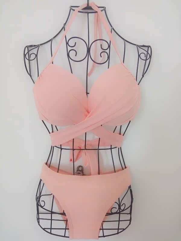 Áo tắm thép gợi cảm Hàn Quốc tập hợp dây đeo chéo ba điểm bikini nóng mùa xuân bên bờ biển áo tắm nữ bo bikini