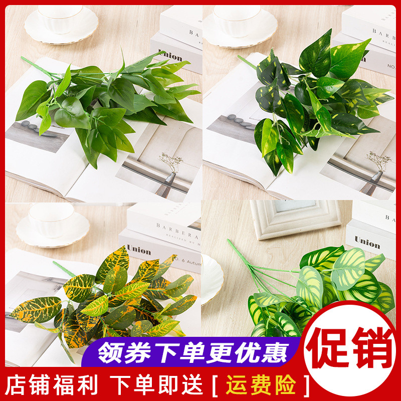 Simulation green plant glue evergreen project gardening fake flower plant background wall flower arrangement with grass living room decoration