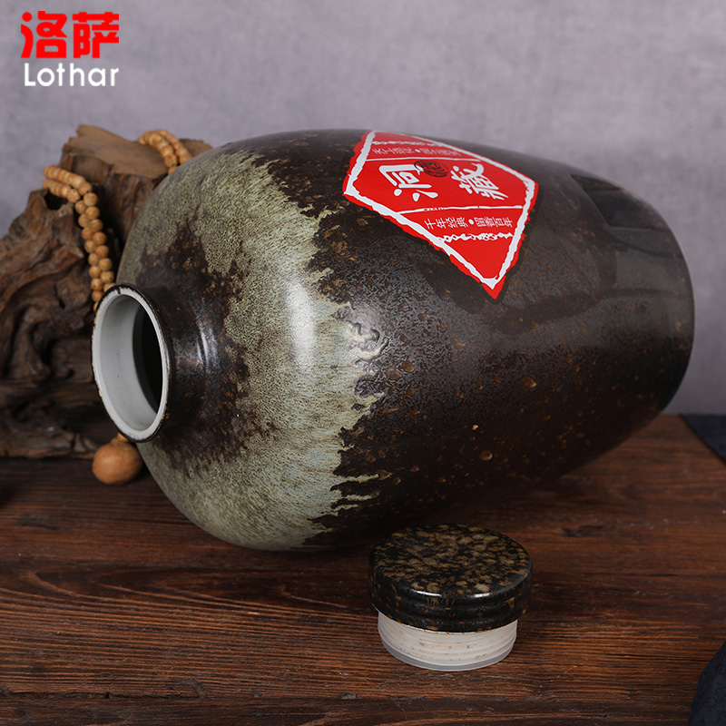 Jingdezhen ceramic jars to keep it sealed aged 30 jin wine GuanPing white mercifully jars of household