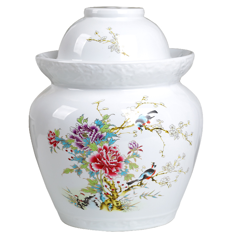 Jingdezhen ceramic pickle jar sichuan pickle jar of pickles pickled egg cylinder seal altar thickening sauerkraut cylinder pot