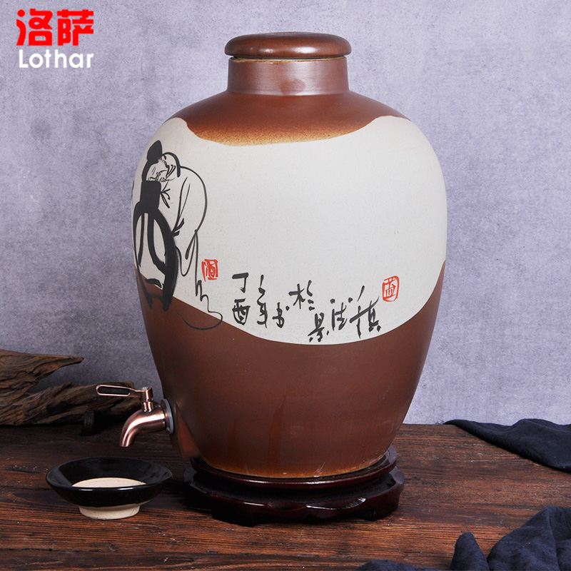 Jingdezhen ceramic jars 10 jins 20 jins 30 jins 50 kg terms bottle wine bottle it storing wine cask wine jars