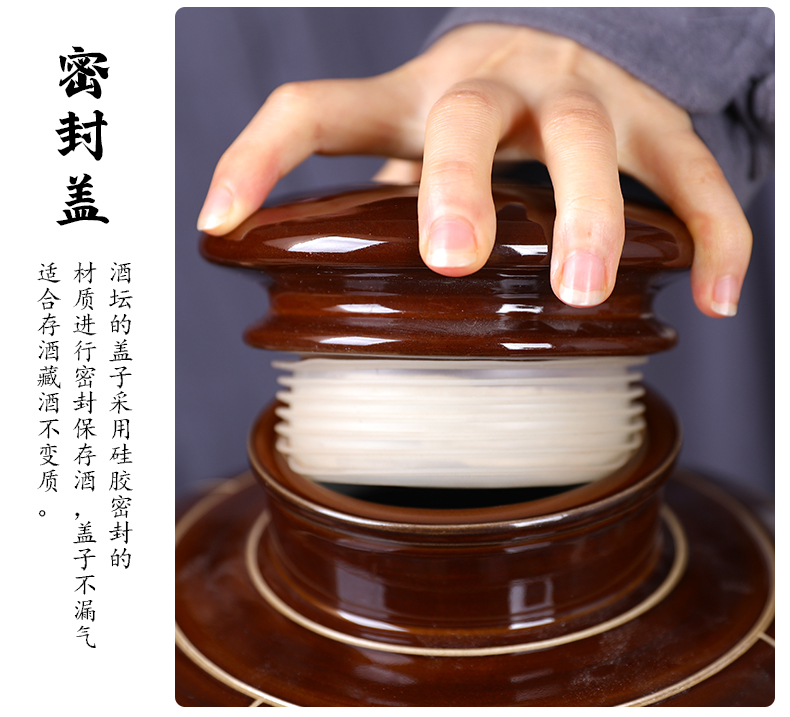 Jingdezhen ceramic jar 10 jins 20 jins 30 pounds it 50 kg of household mercifully bottle wine bottle seal save wines