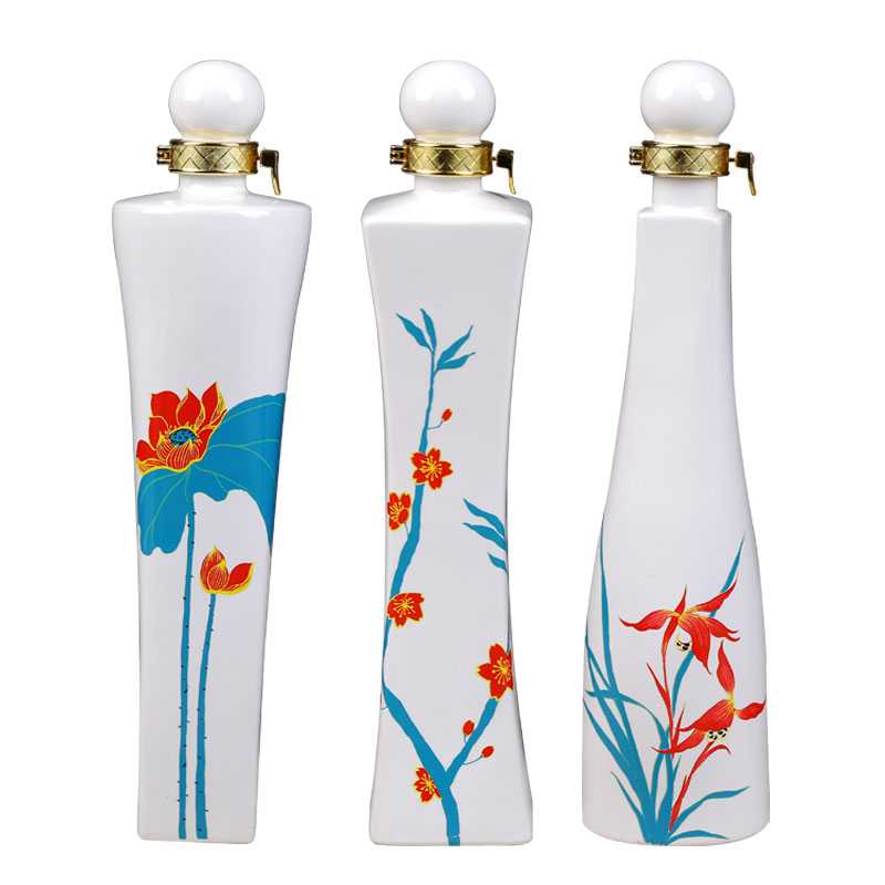 Jingdezhen ceramic creative 1 catty bottle liquor wine bottle seal wine jars wine gift set with gift box
