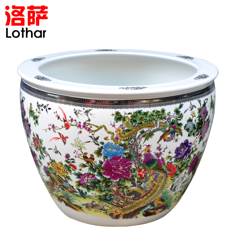 Lothar jingdezhen ceramic aquarium aquarium lotus lotus goldfish turtle son home courtyard is put cylinder