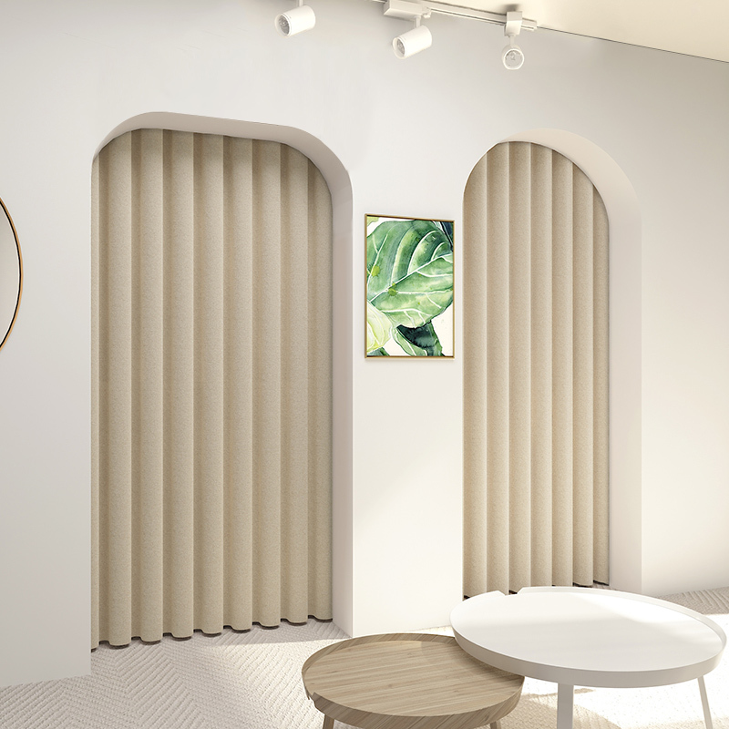 Women's Clothing Store Fitting Room Retractable Rod Door Curtain, Clothing Store No-Drill Curtain Track, Commercial Partition Curtain for Men's Clothing