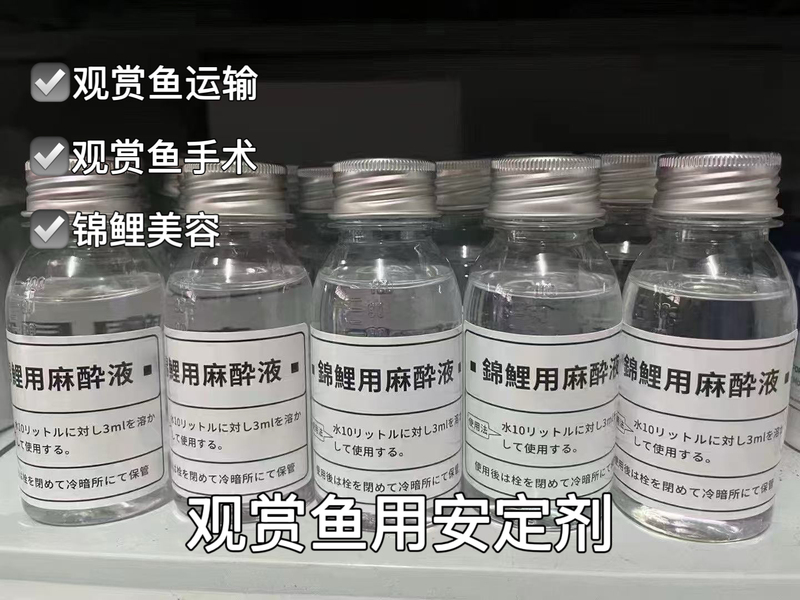Japanese Imported Fish Tranquilizer for Ornamental Fish, Used for Transportation and Tank Relocation, Treatment of Red Spots, Surgery for Koi and Arowana Japanese Imported Fish Tranquilizer for Ornamental Fish, Used for Transportation and Tank Relocation, Treatment of Red Spots, Surgery for Koi and Arowana