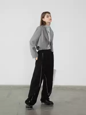 EKCOOKIES original designer Yin Haoyu with niche line embroidered trousers loose hanging suit pants