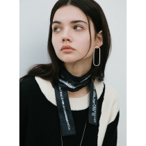 EKCOOKIES original designer garbled text niche design sense silk slippery ribbon silk scarf