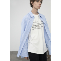 EKCOOKIES original designer Ren Jia Lun with the same profile blue striped shirt men and women