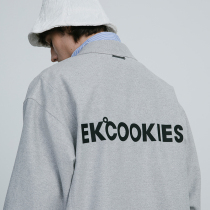 EKCOOKIES original designer niche Advanced Simple design sense waist long shirt collar profile jacket