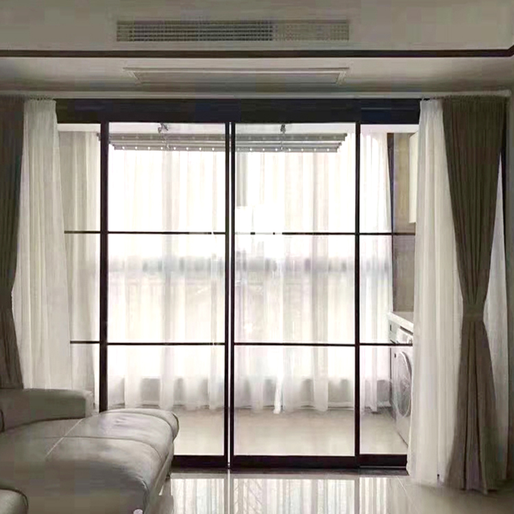 Nanjing's new Golden Luer Nordic Kitchen Door Titanium Alloy Customised Narrow Thin Border minimalist glass door Broking door