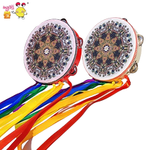 National Dance Silk with Suzuka State Wind Breeze With Hand Drum China Elemental Show Props Square Dance Featured rocking bell