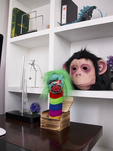 Страшная подделка игрушек для размахивания коробки коробки подарок клоун розуб