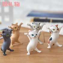 Japanese CuneiformQualia joint name Enchanting cat pen holder creative black cat lift table doll