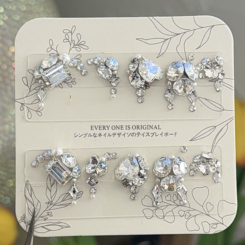 Moonlight White Gemstone Nail Art Swarovski Material Kit Ice Sugar 8*6 485