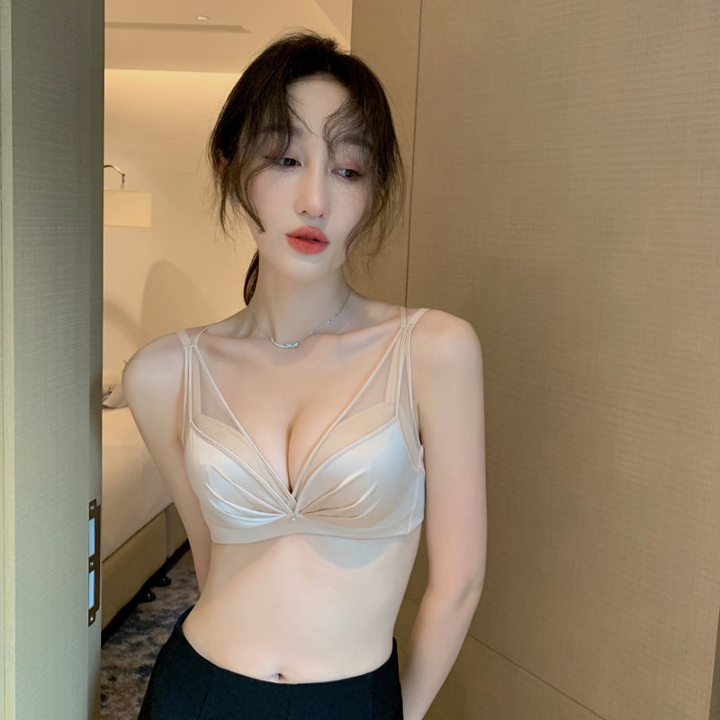 Small-breasted-breasted underwear Female-adjusted bra No steel ring to collect submilder back thickened flat-breasted special underwear suit
