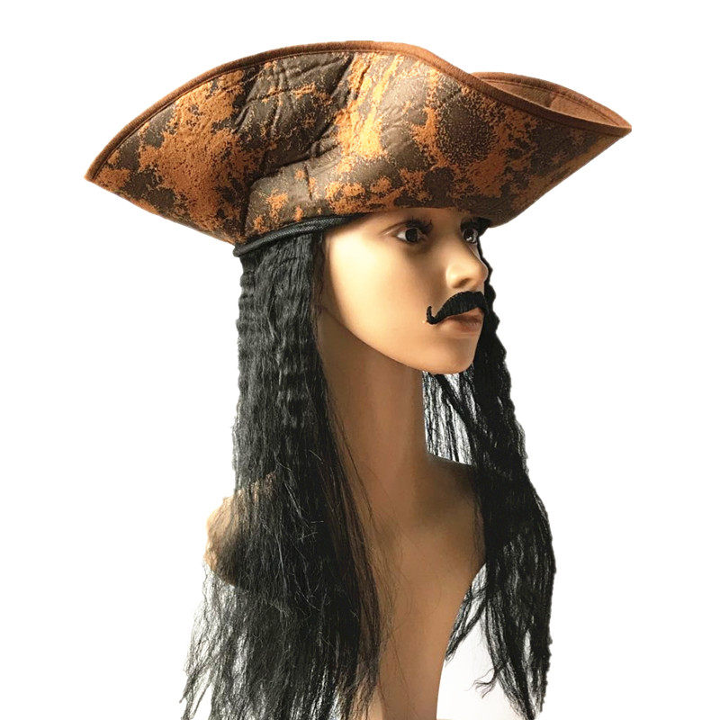 琦郡cos傑克海盜帽加勒比海盜帽船長帽三角海盜帽傑克船長帽