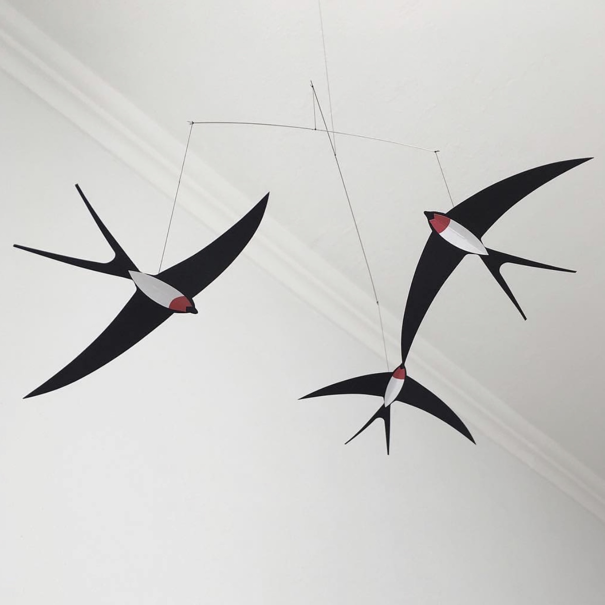 Danish Flensted Mobiles Swallow Son Fairy Crane hanging decorated with dynamic balance hanging decoration Wind Suzuki Nordic present