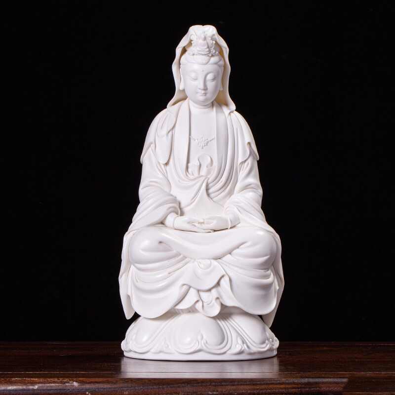 中国美術品、德州窑白瓷、观世音大佛像、超美品、 中国美術品、德州窑