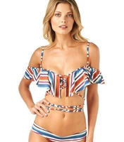 2018 mới châu Âu và Mỹ dễ thương ren một vai áo tắm xù lớn bikini tam giác chia - Bikinis đồ tắm biển nữ cao cấp