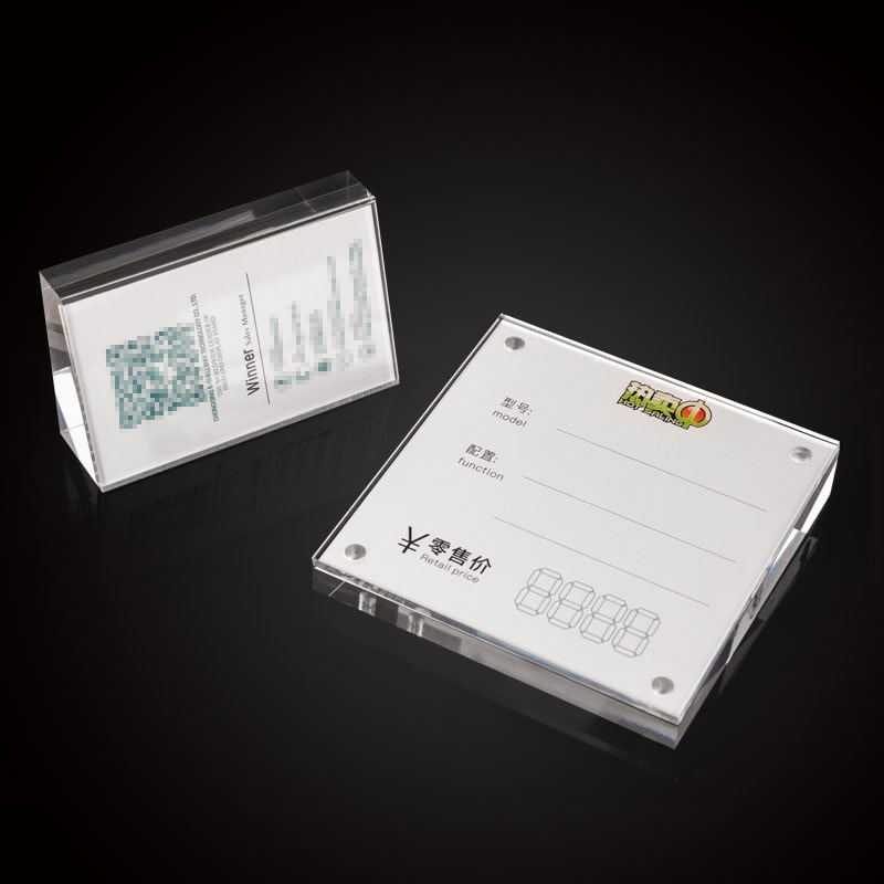 Mobile phone display stand accessories Acrylic table card Price card label Transparent crystal bevel table card Advertising table card