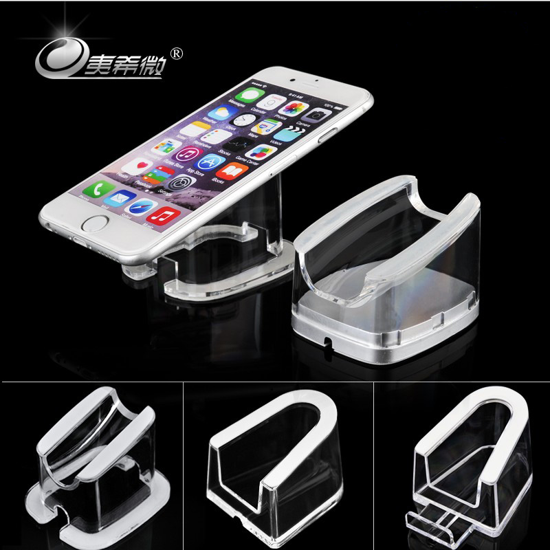 Mobile phone show rack nursery bracket suitable for apple Huawei oppo transparent burglar-proof charging seat rack exhibition stand