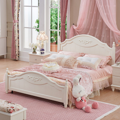 Jufa Lisa Furniture Korean Garden Bed Storage Solid Wood