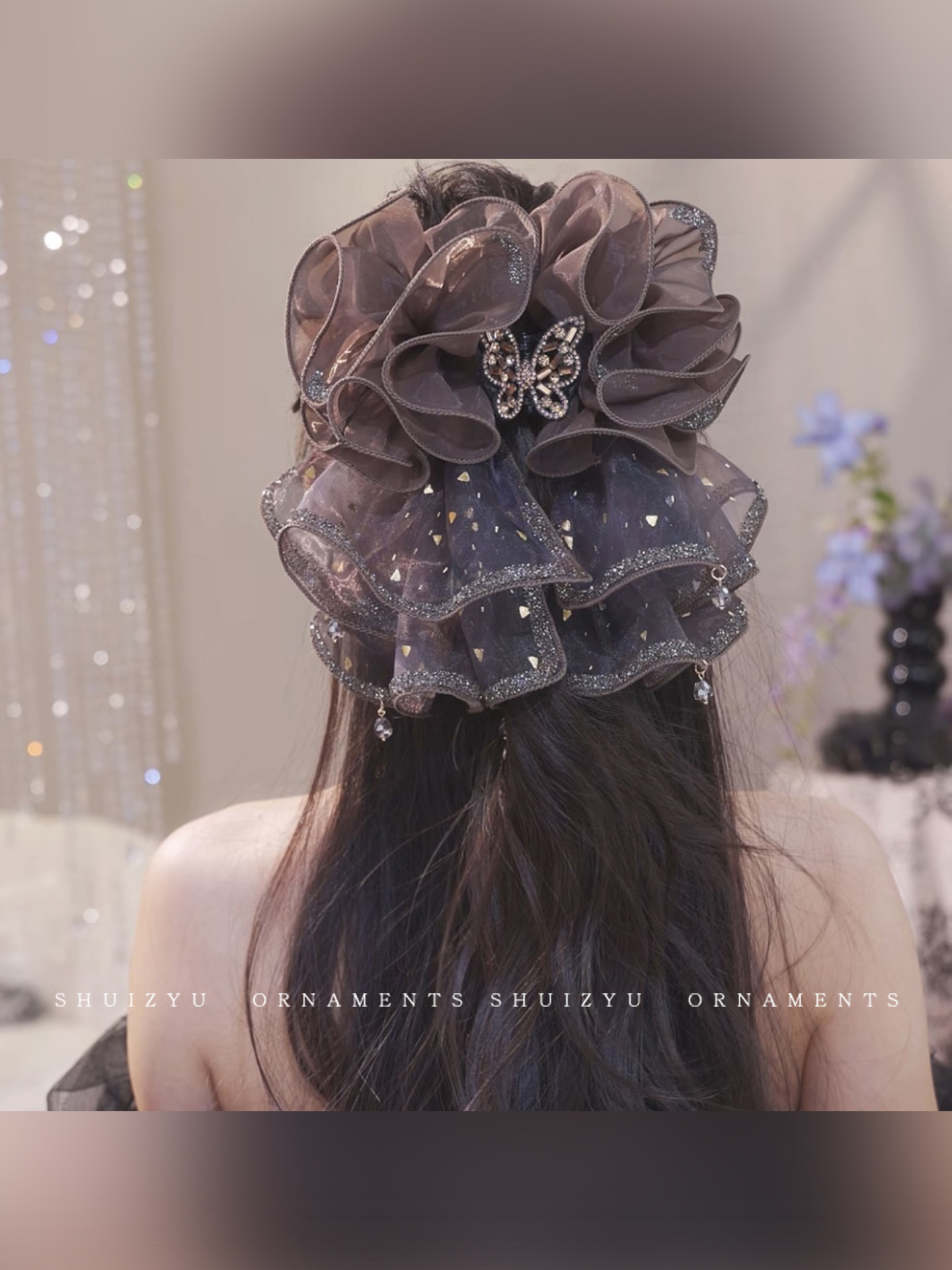 Bubble Flower Bud Hair Clip for Women, High-End 2025 New Style Hairpin, Exquisite Back-Of-Head Updo, Half-Tied Ponytail Shark Clip